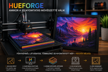 HueForge 3D nyomtatással készült színes, részletgazdag kép