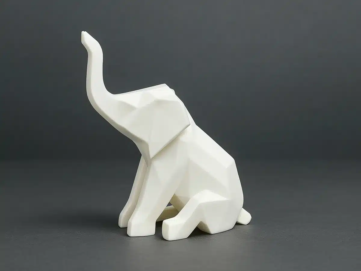 Sitting Low Poly Elephant – Decorative Model – Kép 3