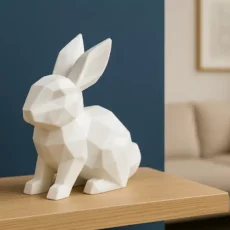 Geometric Bunny Sculpture – Minimalist Rabbit