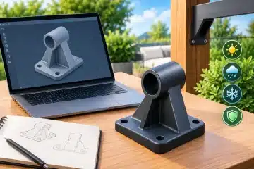 Tartós kültéri alkatrész tervezése 3D-ben